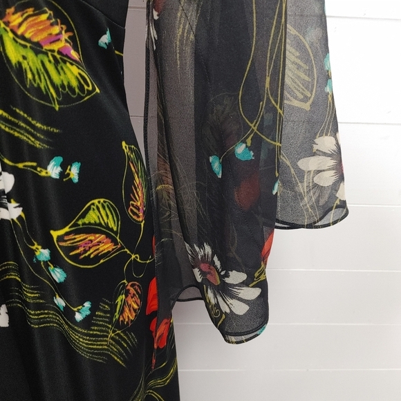 Vintage 70's angel wing sleeves maxi dress S/M - Picture 6 of 13